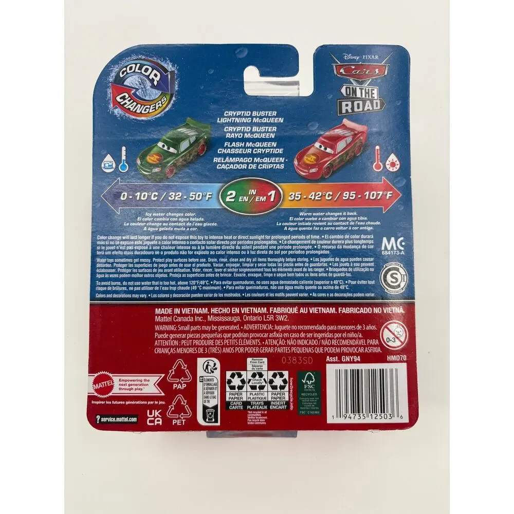 Disney Pixar CARS On the Road Color Changers Cryptid Buster Lightning McQueen